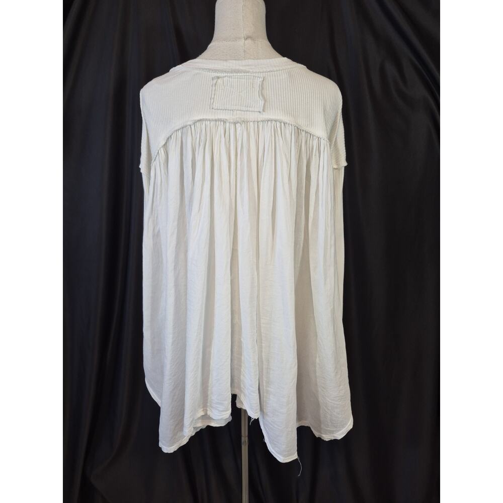 We The Free Free People Flowy Lyrical Slouchy Tunic Top Ivory Small - Picture 11 of 14